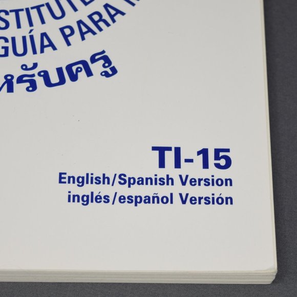 Texas Instruments TI-15 Calculator Teachers Guide Workbook English Spanish 2000 - Picture 2 of 15